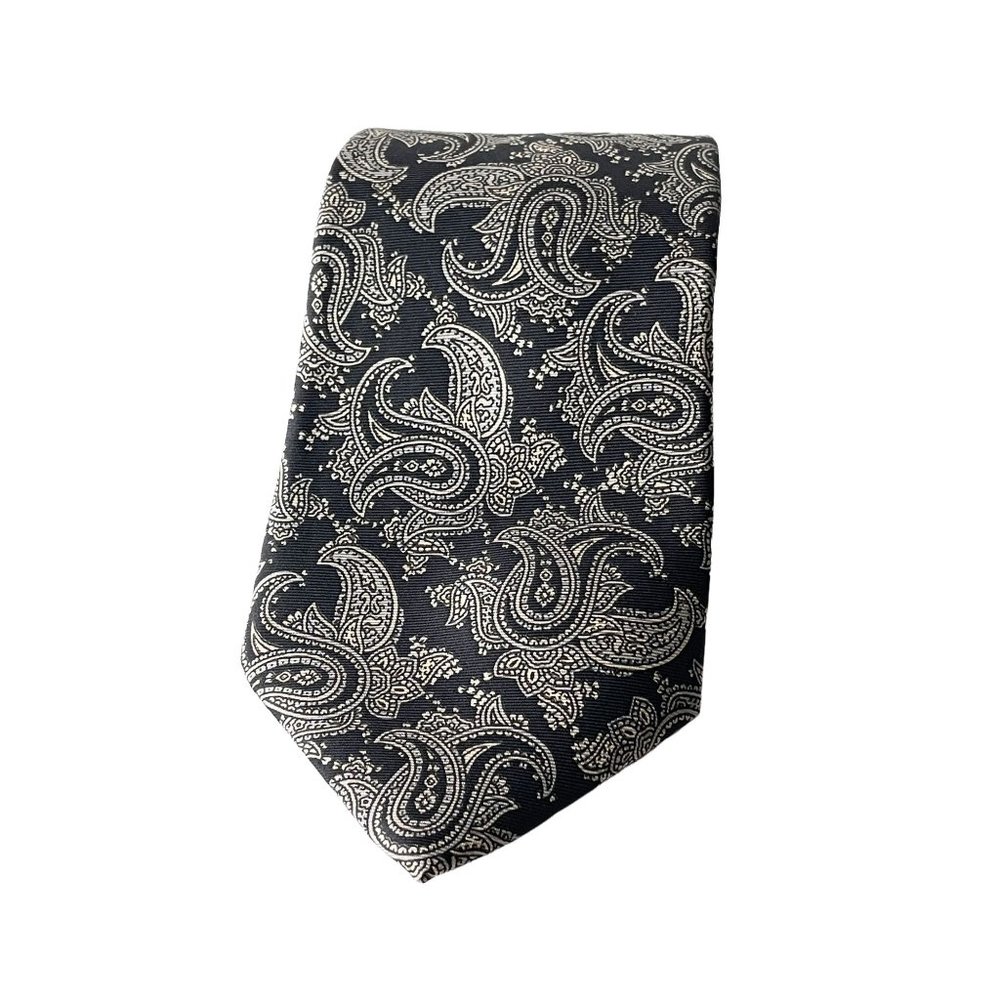 Vintage Stafford Men's Black All Over Paisley Pattern Neck‎ Tie